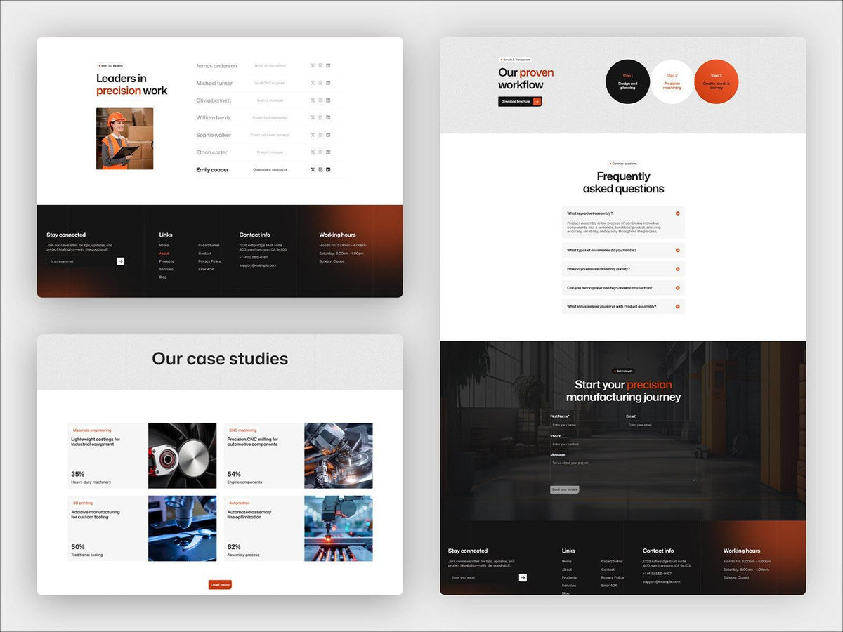 Manufact Framer template design preview