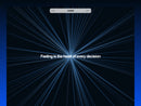 Nearfield website template hero with luminous blue radial streaks behind a centered studio headline.