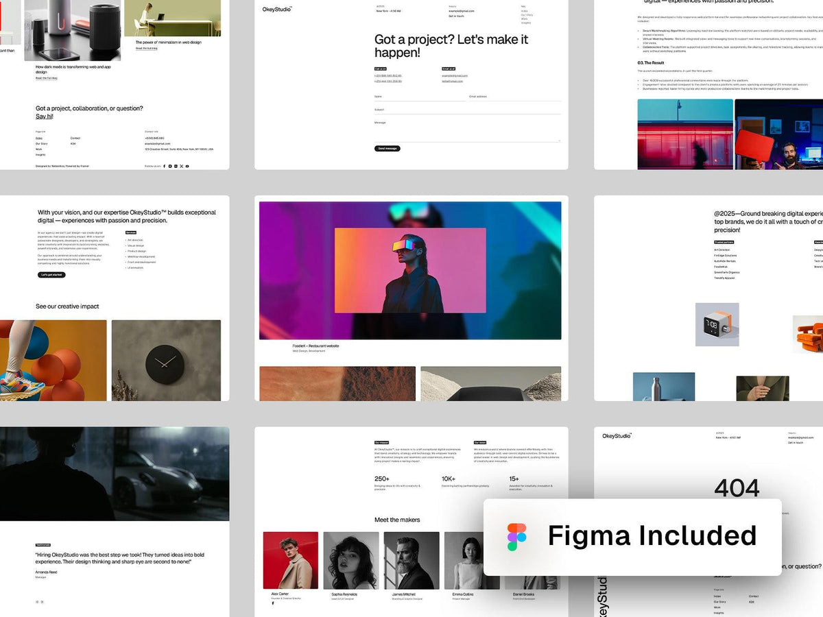 OkeyStudio Framer template responsive layout preview