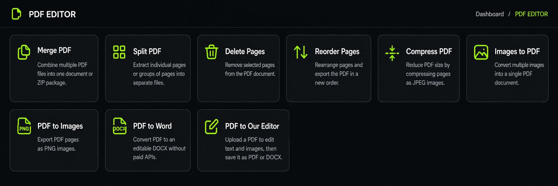 PDF Toolkit home screenshot