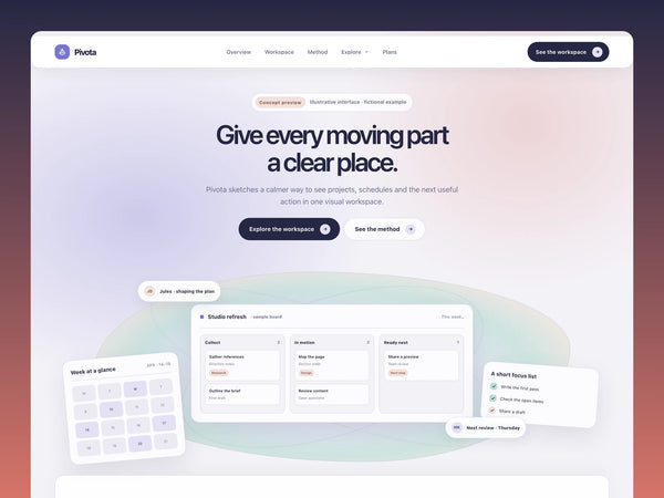 Pivota Workflow – Website Template for AI Agents