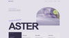 A 42-second Aster Works website scroll preview from the hero through project studies, FAQ and contact form.