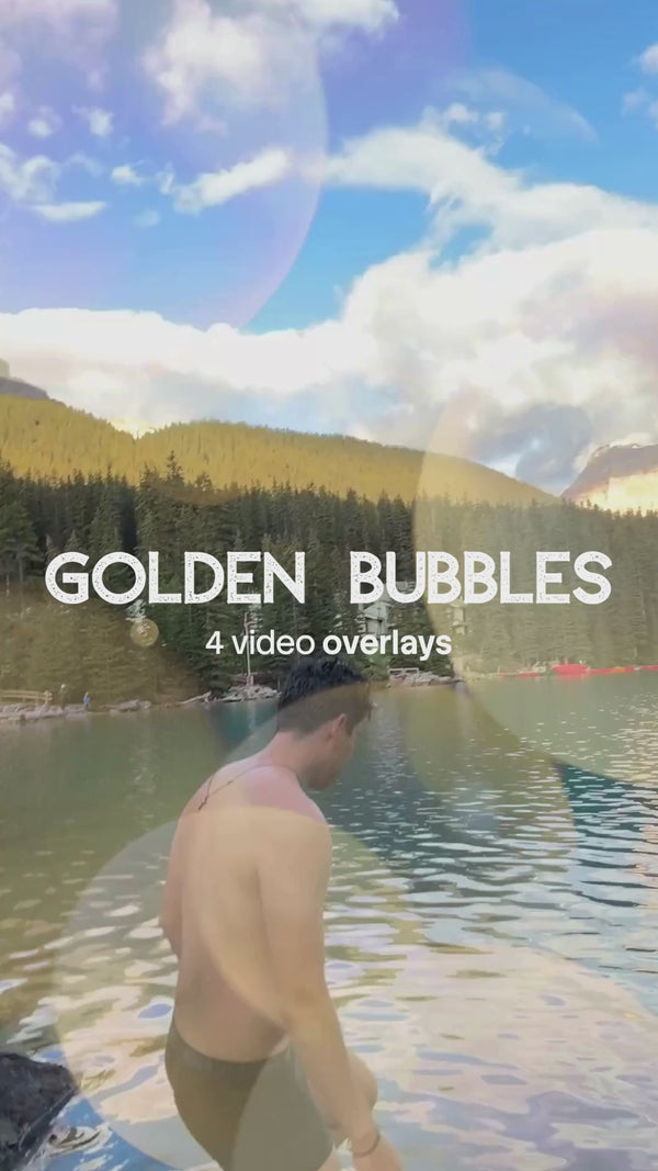 Golden Bubbles Video Overlays (4 MP4 Files)