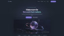 Scroll preview of a one-page dark workflow template, from its hero through cards and interactive stages.