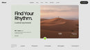 Scroll preview of the Nivora wellness landing page from split desert hero through feature rail, projects, pricing and footer