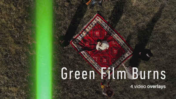Green Film Burns Video Overlays (4 MP4 Files)