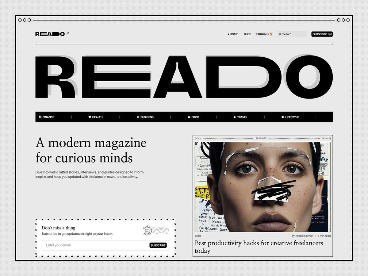 Reado — Blog and Magazine Framer Template