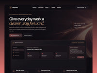 Relaywise landing page preview with a dark hero, workspace mockup, and coral glow