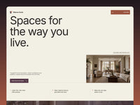 Rillstone Studio landing page preview with oversized headline and warm residential interior photograph.