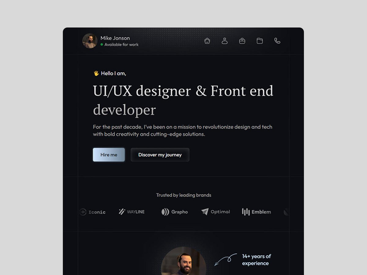 Showoff Framer template homepage preview