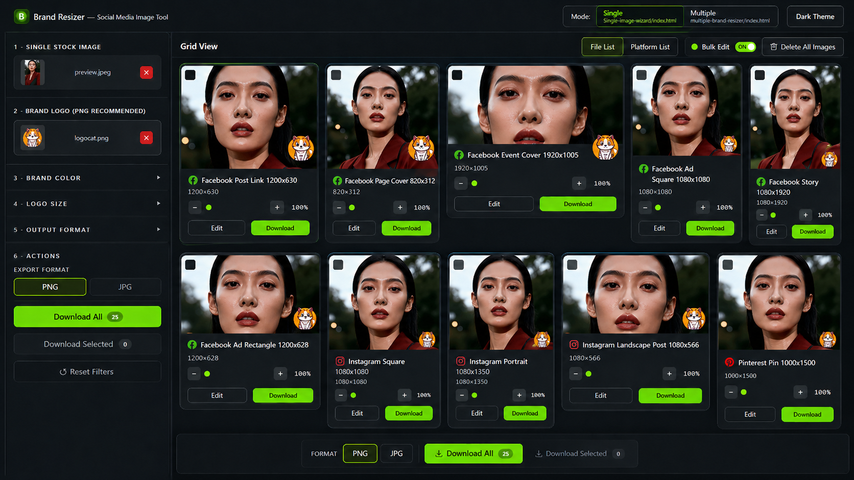 Social Media Crop Tool main screenshot