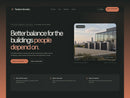 Tandem Airworks website hero with rooftop HVAC equipment, a climate-services headline and muted clay accents.