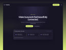 Desktop preview of Tandemly's dark workflow landing page, with citrus navigation buttons and a task sequencing interface.