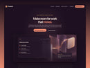Threadwell website template hero with a calm plum workspace, illustrated workflow ribbon and coral accents