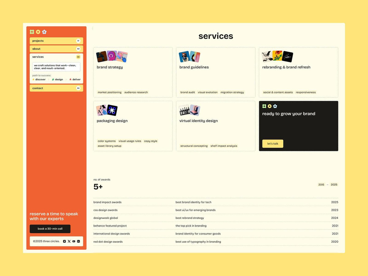 Three Circle Framer template responsive layout preview