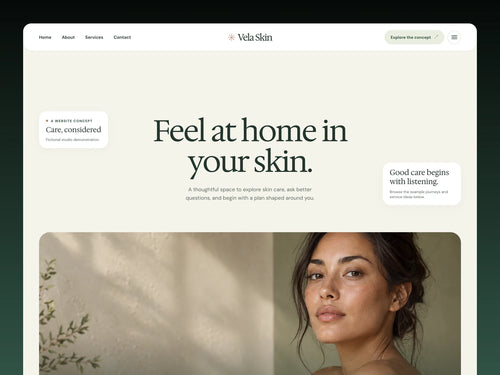 Vela Skin – Website Template for AI Agents