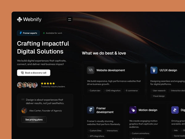 Webnify — Creative Agency and Portfolio Framer Template
