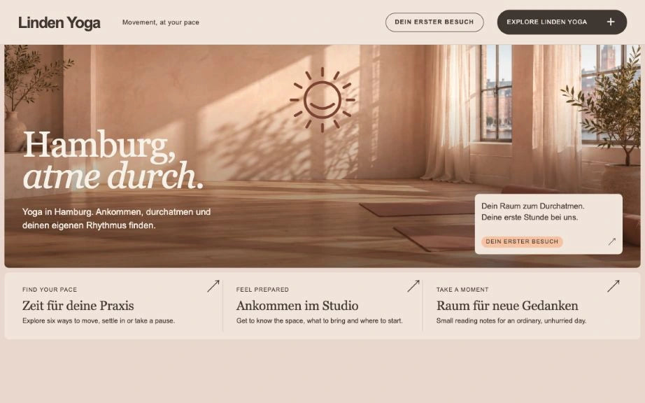 Linden Yoga — After personalisation