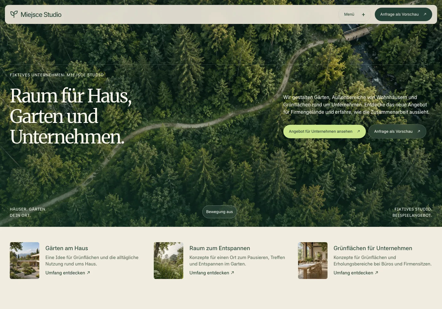 Raum für Haus, Garten und Unternehmen. Angebot für Unternehmen ansehen