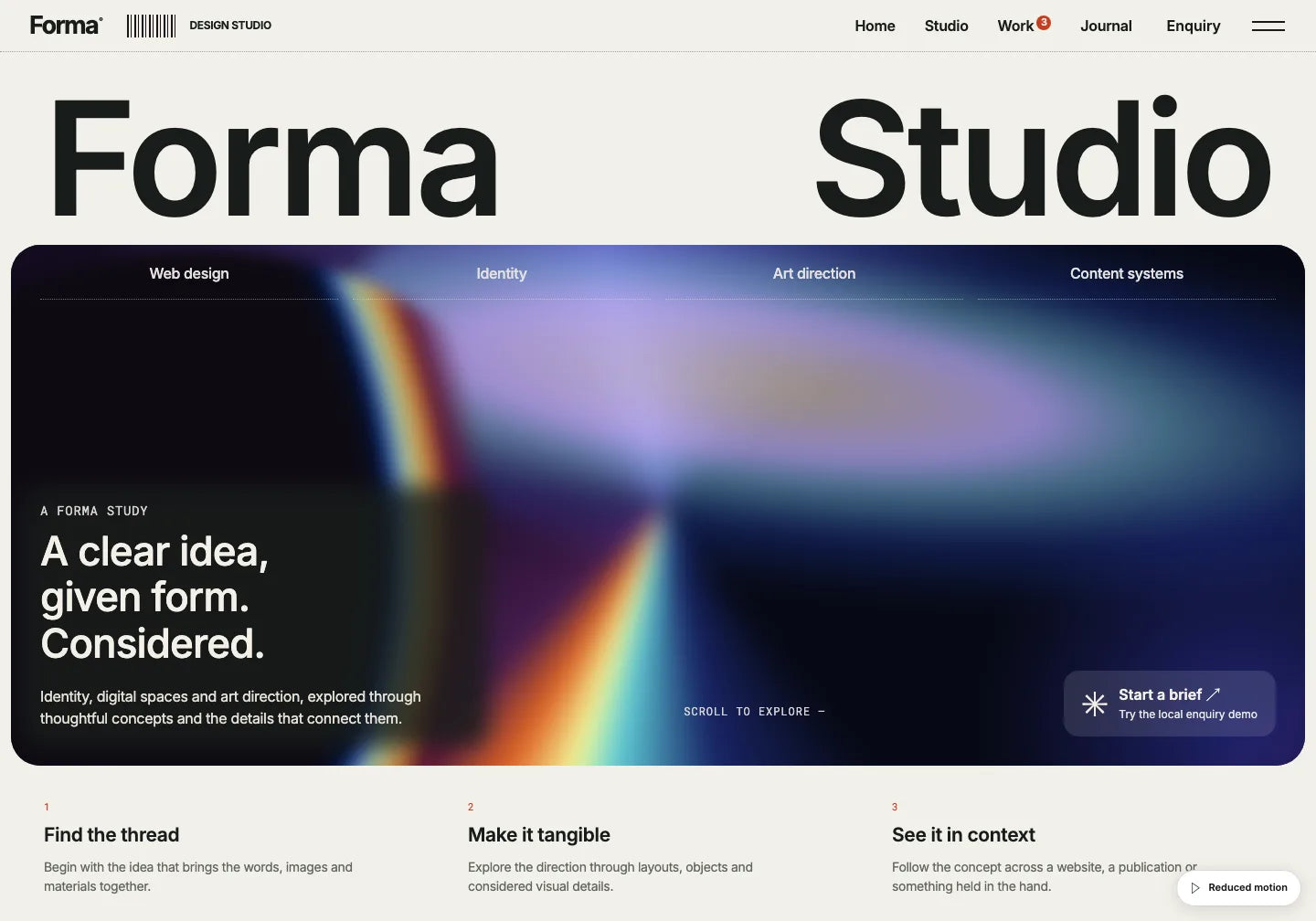 Original Forma Studio website design